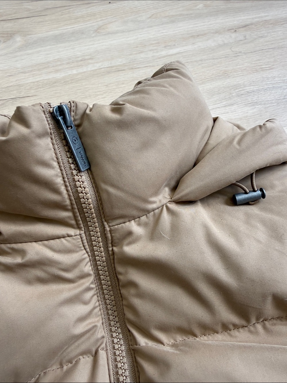 UpWest Khaki/Beige Puffer Jacket with Front Flap Pockets